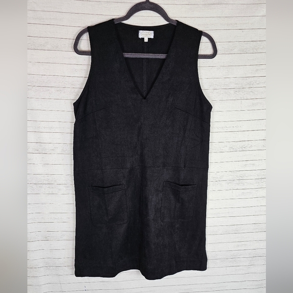 MUD PIE WILDER SUEDE DRESS IN BLACK, SZ MEDIUM - Picture 1 of 15